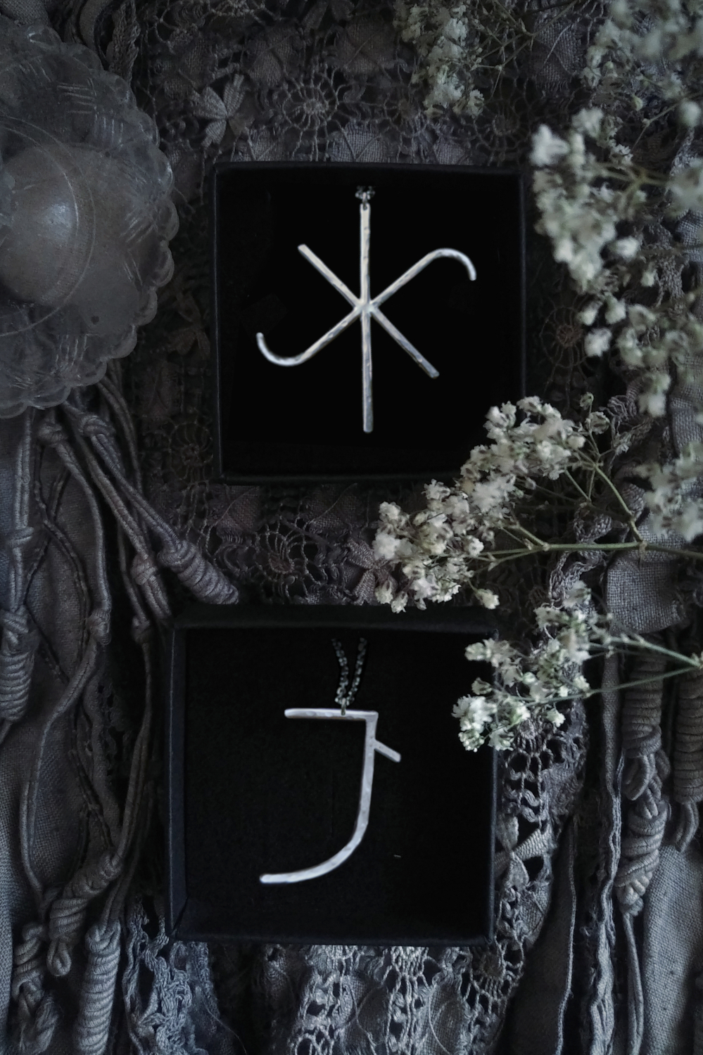 Talismans inspired by Hildegard von Bingen's Litterae Ignotae alphabet