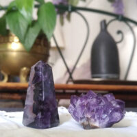 AMETHYST COLLECTION ※ Chevron Amethyst Obelisk & Geode piece - Image 6