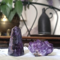 AMETHYST COLLECTION ※ Chevron Amethyst Obelisk & Geode piece