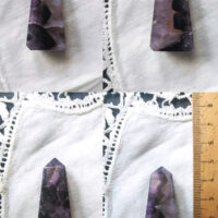 AMETHYST COLLECTION ※ Chevron Amethyst Obelisk & Geode piece - Image 3