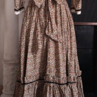 HARVEST PRAIRIE DRESS ※ handsewn -  birds, acorns, mushrooms, flowers, pears - XS - Image 6