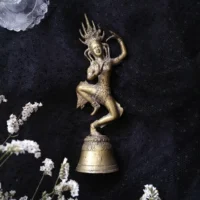 KHMER DANCER - BELL ※ brass or bronze - dancing Apsara with traditional headdress