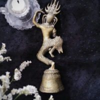 KHMER DANCER - BELL ※ brass or bronze - dancing Apsara with traditional headdress - Image 4