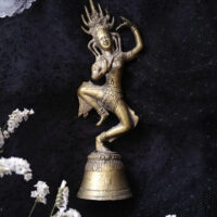 KHMER DANCER - BELL ※ brass or bronze - dancing Apsara with traditional headdress - Image 5