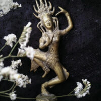 KHMER DANCER - BELL ※ brass or bronze - dancing Apsara with traditional headdress - Image 2