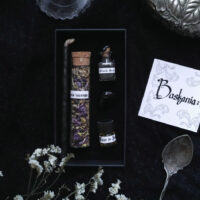 BASKANIA. EVIL-EYE BEGONE! BOX ✷ incense, candle, black salt, tourmaline - stops jealous & envious