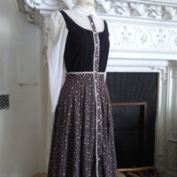 BLACK & WHITE GUNNE SAX PRAIRIE DRESS ※ Peter Pan collar, bib & flowery skirt - Image 9