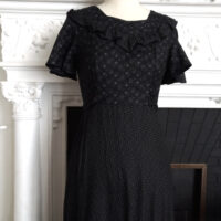 BLACK MAXI PRAIRIE DRESS ※ handsewn in Gunne Sax style - XS - Image 4