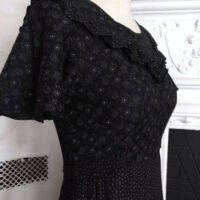 BLACK MAXI PRAIRIE DRESS ※ handsewn in Gunne Sax style - XS - Image 3