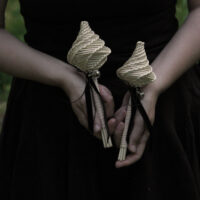CREPITACULA. PROTECTION ARTEFACT, FOLK RATTLE ✷ LAST 3 - wicker & customisable silver medallion - Image 5