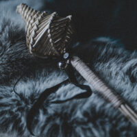 CREPITACULA. PROTECTION ARTEFACT, FOLK RATTLE ✷ LAST 3 - wicker & customisable silver medallion - Image 3