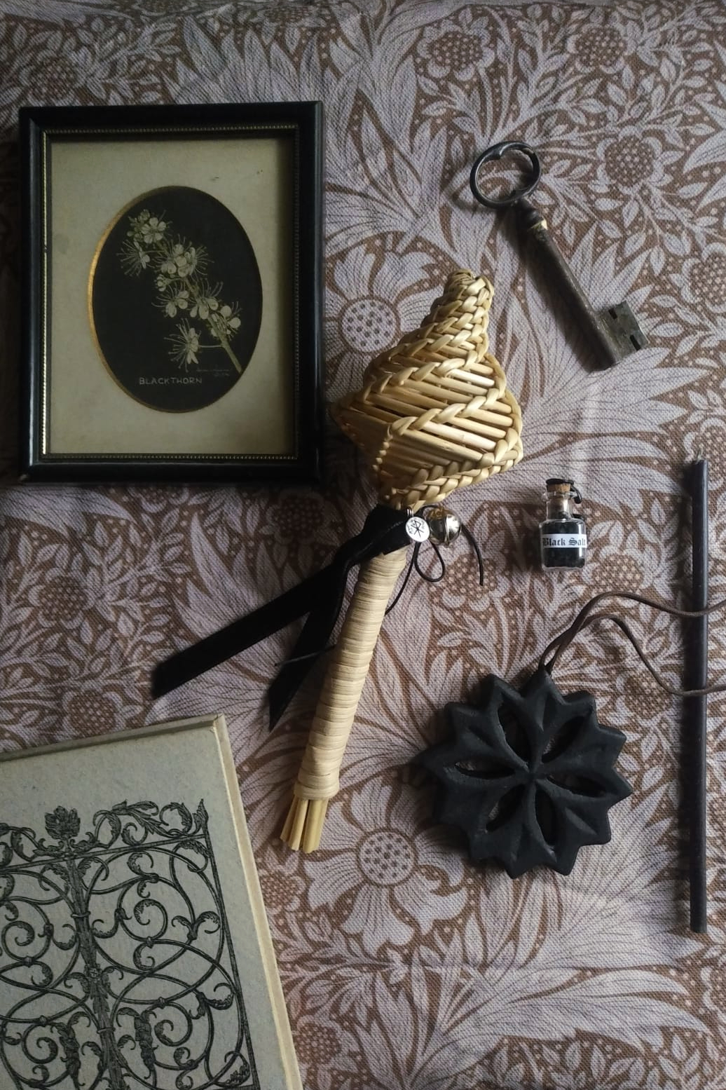 CREPITACULA. PROTECTION ARTEFACT, FOLK RATTLE ✷ LAST ONE - wicker & customisable silver medallion - Image 12