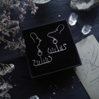 DAGSKIP. PETROGLYPH EARRINGS ✷ sustainable sterling silver – Sun Ship / Boat - protection - Image 2