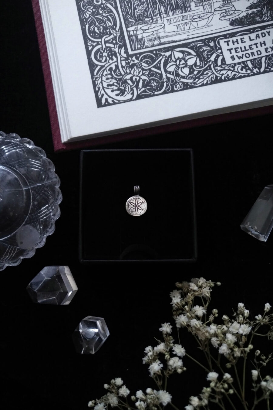 RUSTIQUE MEDALLION. ANTIQUED HEIRLOOM ✷ sustainable sterling silver - necklace or bracelet - pick a symbol, rune or letter - Image 14