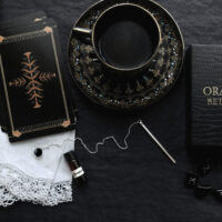 FLEUR DE POUSSIÈRE. PENDULUM ✷ sterling silver & black lava or rosewood bead + patchouli rose potion - Image 7