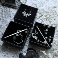 FLEUR DE POUSSIÈRE. PENDULUM ✷ sterling silver & black lava or rosewood bead + patchouli rose potion - Image 9