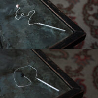 FLEUR DE POUSSIÈRE. PENDULUM ✷ sterling silver & black lava or rosewood bead + patchouli rose potion - Image 10
