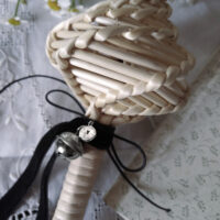 CREPITACULA. PROTECTION ARTEFACT, FOLK RATTLE ✷ LAST 3 - wicker & customisable silver medallion - Image 4