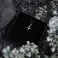 MEMENTO MORI & IROM OTNEMEM AMULET ✷ sustainable silver - miniature trefoil cross or inverted crucifix - Image 4