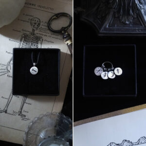 RUSTIQUE MEDALLION. ANTIQUED HEIRLOOM ✷ sustainable sterling silver - necklace or bracelet - pick a symbol, rune or letter