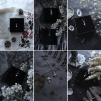 MEMENTO MORI & IROM OTNEMEM AMULET ✷ sustainable silver - miniature trefoil cross or inverted crucifix - Image 13