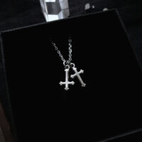 MEMENTO MORI & IROM OTNEMEM AMULET ✷ sustainable silver - miniature trefoil cross or inverted crucifix - Image 7