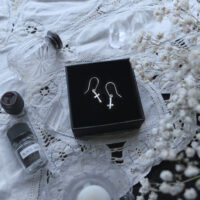 MEMENTO MORI & IROM OTNEMEM. DROP EARRINGS ✷ sustainable silver - mini trefoil cross or inverted crucifix