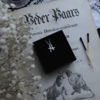 MEMENTO MORI & IROM OTNEMEM AMULET ✷ sustainable silver - miniature trefoil cross or inverted crucifix