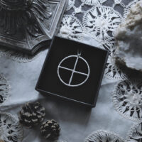 CHIISIKAAW. PETROGLYPH TALISMAN ✷ recycled silver - medicine wheel, sun wheel, solar cross
