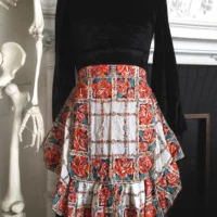 WITCHY BLACK VELVET MAXI DRESS ※ VELVET CAVE design - high neck, poet sleeves - XS - Image 3