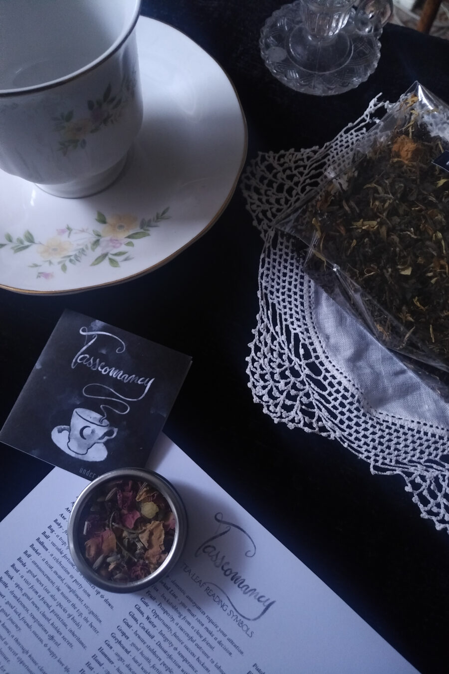 TASSEOMANCY. TEA LEAVES READING KIT ✷ LAST ONE! vintage teacup, tea, incense, tasseography symbolism & instructions leaflets - Image 11