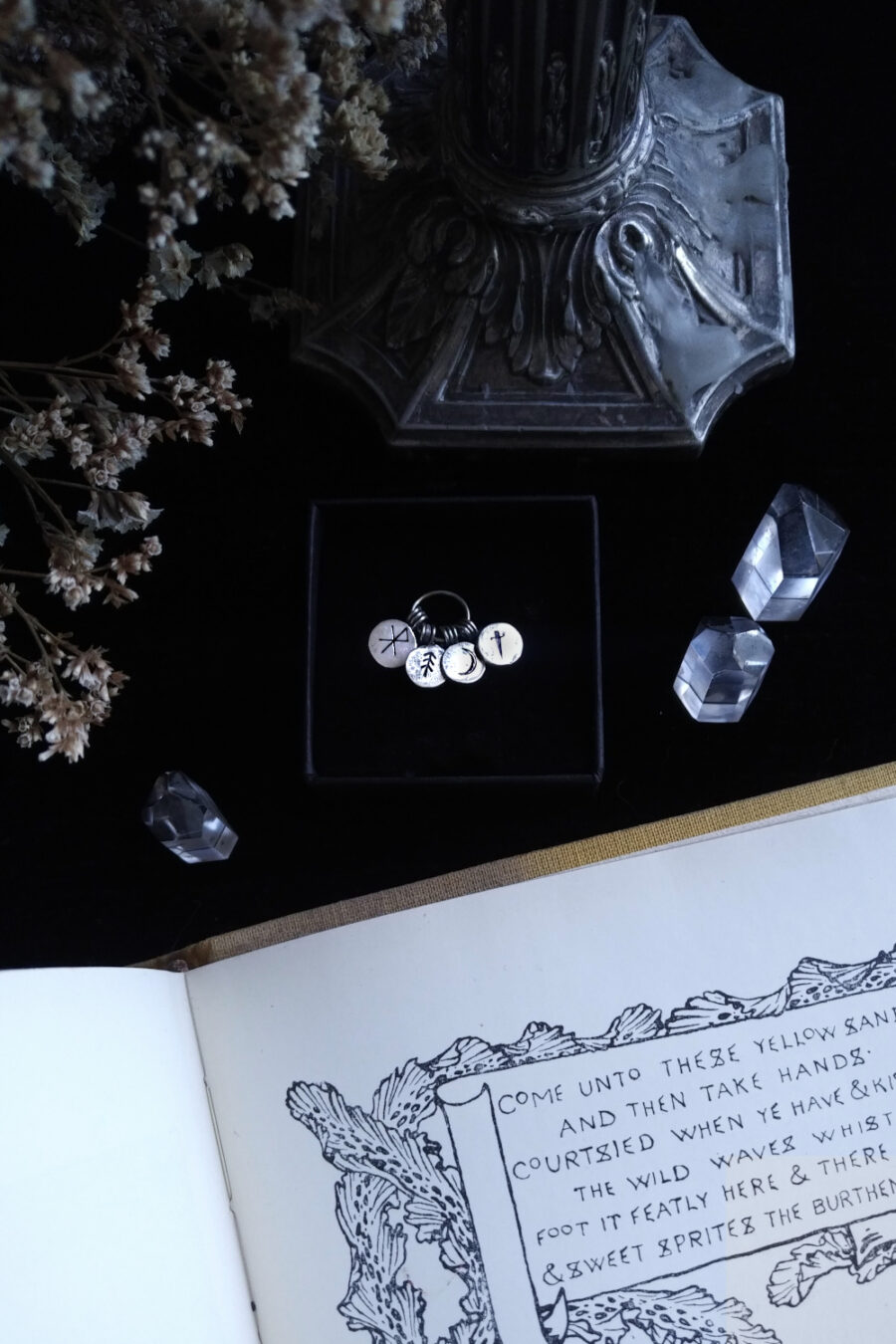 RUSTIQUE MEDALLION. ANTIQUED HEIRLOOM ✷ sustainable sterling silver - necklace or bracelet - pick a symbol, rune or letter - Image 3