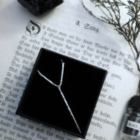 WITCHES STAFF. SPECTRAL WOUND COLLAB. TALISMAN ✷ recycled sterling silver + black cotton cord & card - Image 2