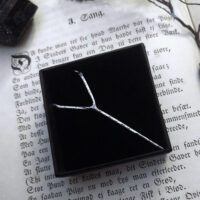 WITCHES STAFF. SPECTRAL WOUND COLLAB. TALISMAN ✷ recycled sterling silver + black cotton cord & card - Image 6
