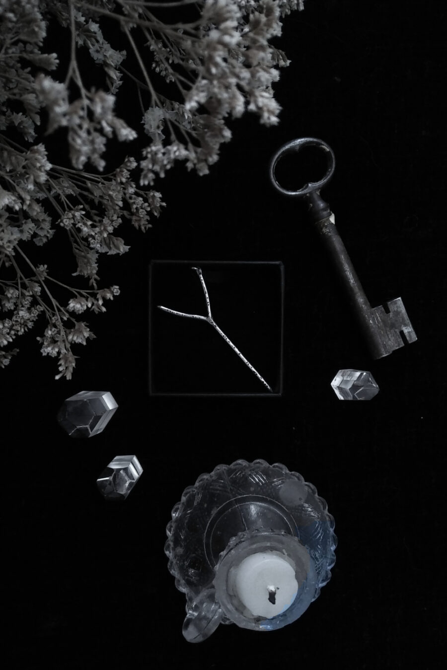 WITCHES STAFF. FOLKLORE TALISMAN ✷ eco sterling silver + chain or black cotton cord - handmade - Image 2