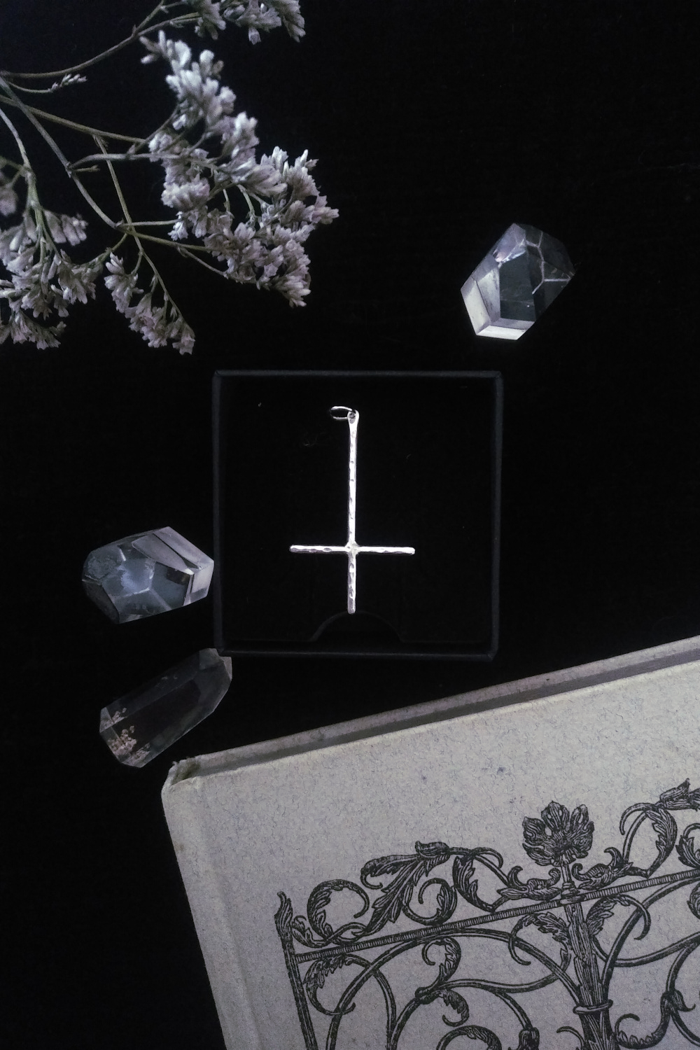 PETRINE. INVERTED CROSS TALISMAN ✷ sustainable, recycled silver - Petrine / Saint Peter's cross, crucifix - Image 6