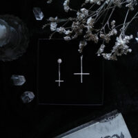 MINI PETRINE. INVERTED CROSS EARRINGS ✷ sustainable, recycled silver - Petrine / Saint Peter's cross, crucifix - Image 4