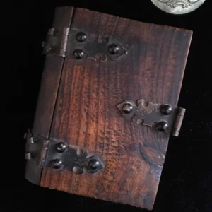 MEDIEVAL BOOK WOODEN CHEST BOX ※ wood & metal mini chest