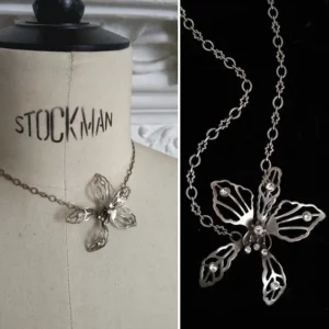 ORCHID SILVER CHOKER ※ handcrafted in sterling silver, swarovski strass detail