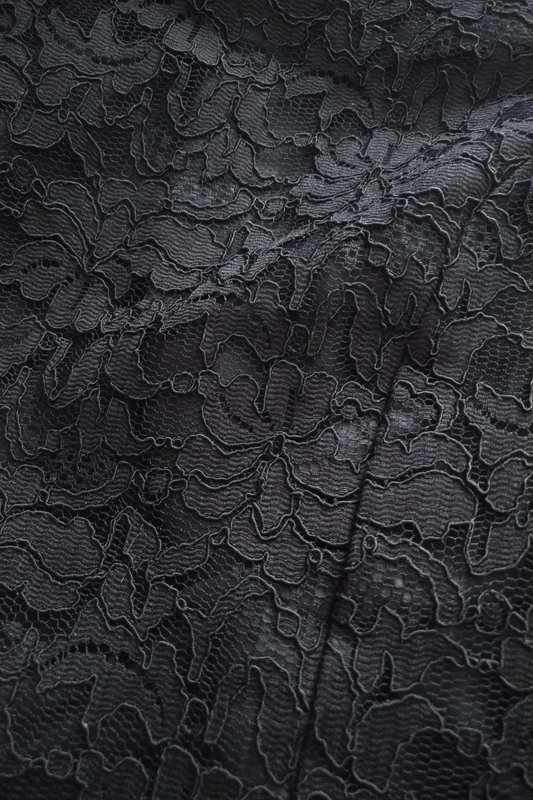 OFFICE-SIREN BLACK GUIPURE LACE TOP ※ fitted,cap sleeves - Image 6