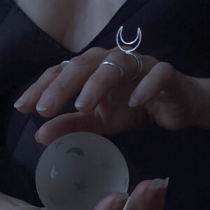 ESBAT - CRESCENT MOON RING ✷ sustainable sterling silver, recycled, hammered