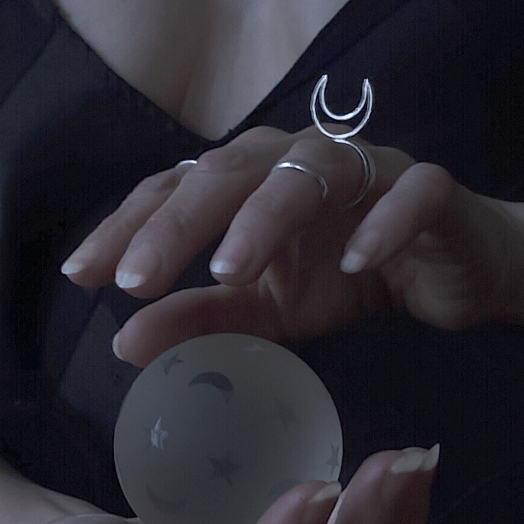 ESBAT - CRESCENT MOON RING ✷ sustainable sterling silver, recycled, hammered