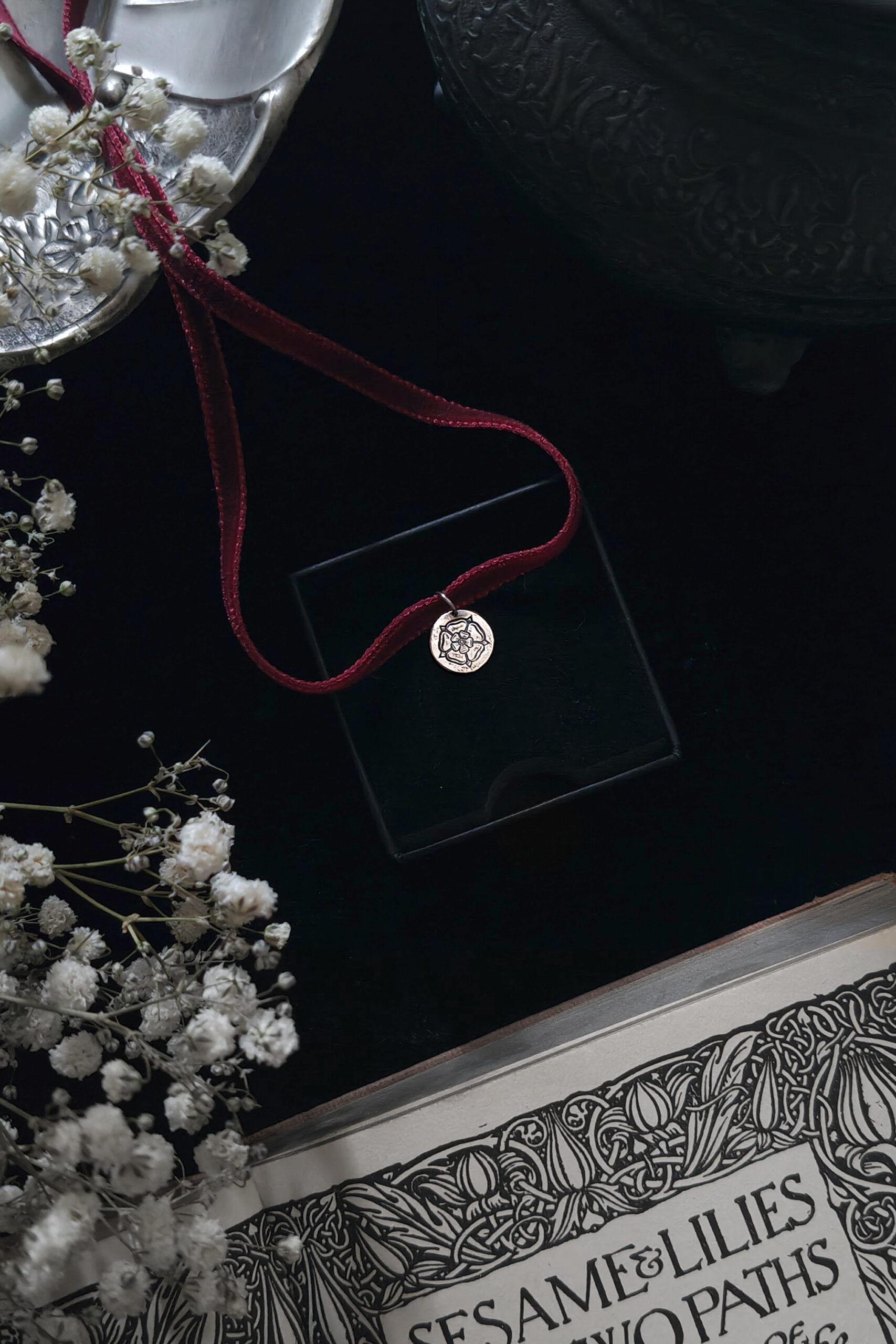 BRIAR ROSE AMULET ✷ sustainable sterling silver & velvet ribbon - Image 8